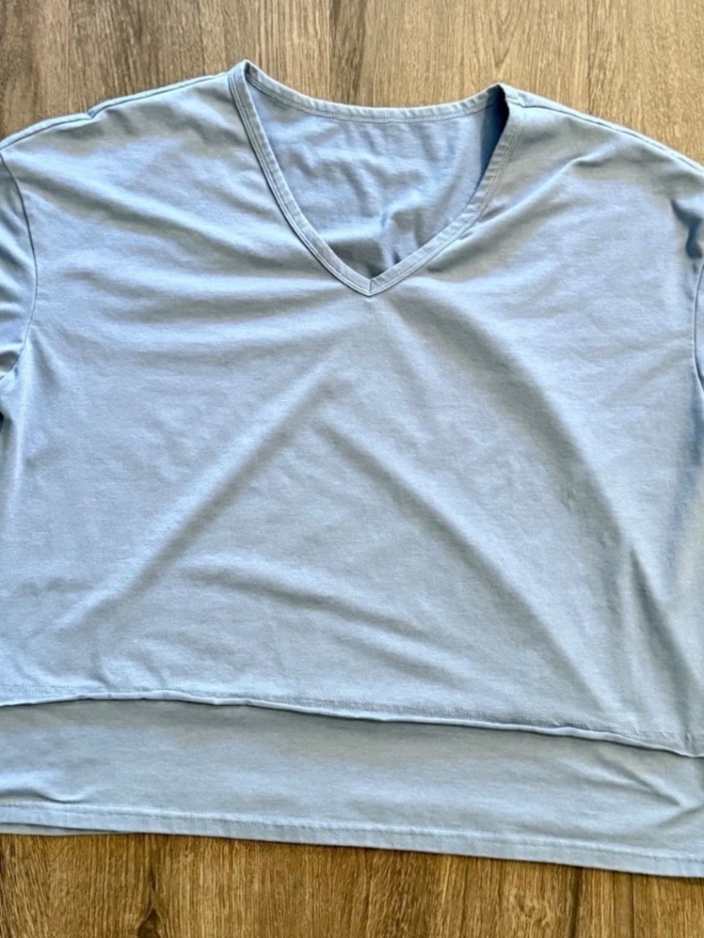 Cicy Bell Women's Loose Fit V Neck Basic Tee - Blue - Size XL